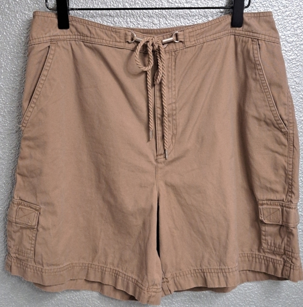 White Stag Brown Clay Cargo Short With Faux Tie Waist Size 12